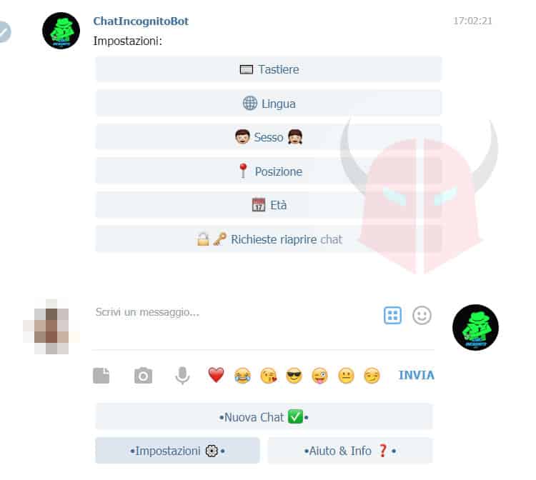 migliori bot per Telegram Chat Incognito Bot