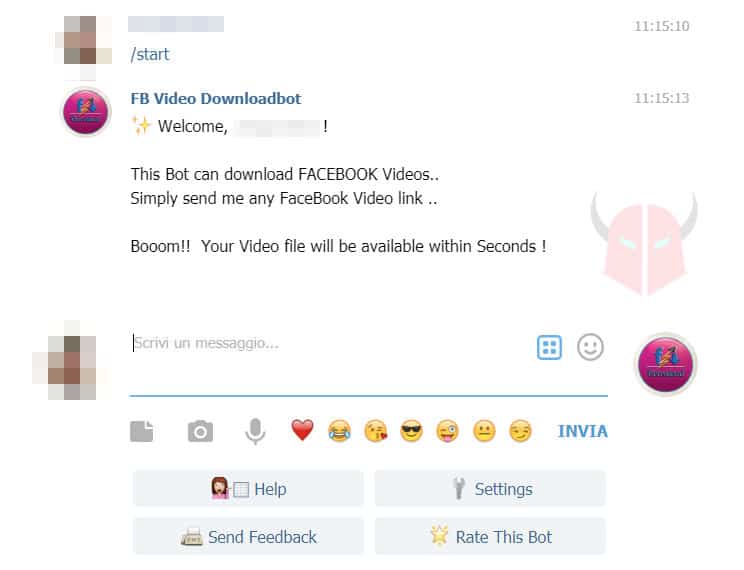 migliori bot per Telegram FB Video Downloadbot