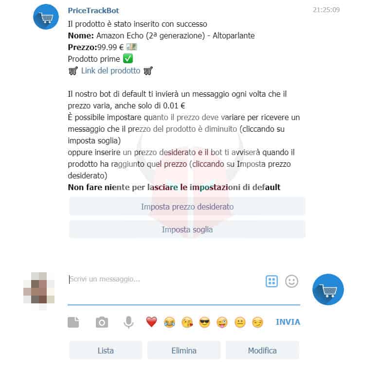 migliori bot per Telegram PriceTrackBot