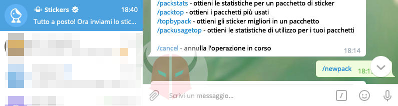 bot Telegram per creare adesivi
