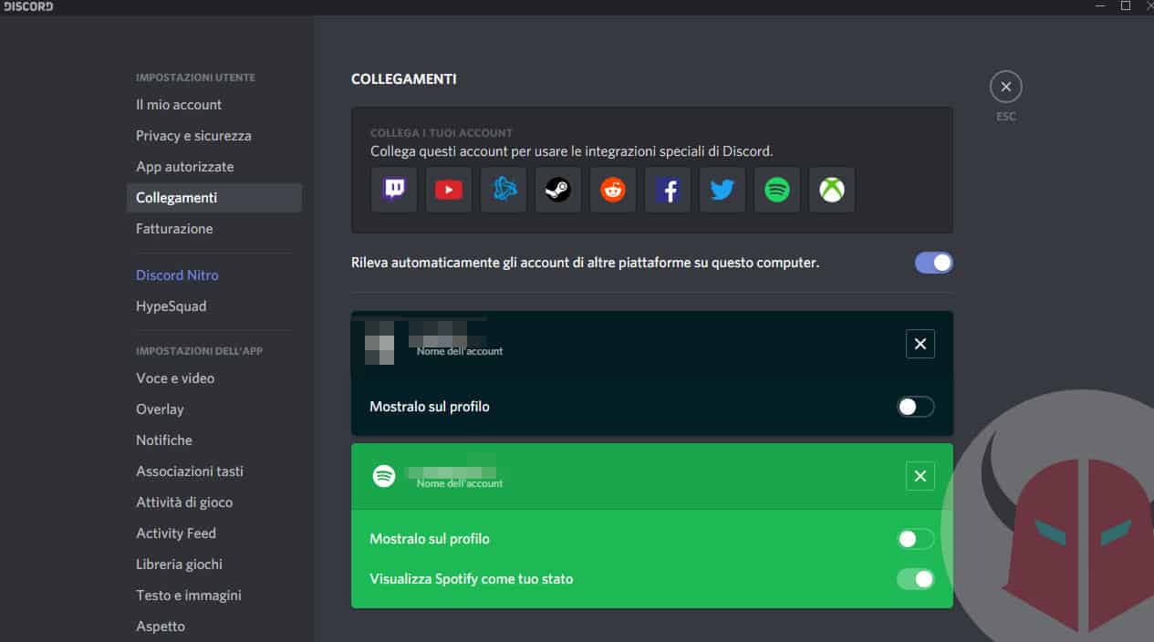 collegamento Spotify su Discord