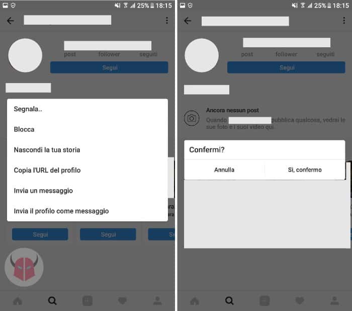 come bloccare su Instagram blocco