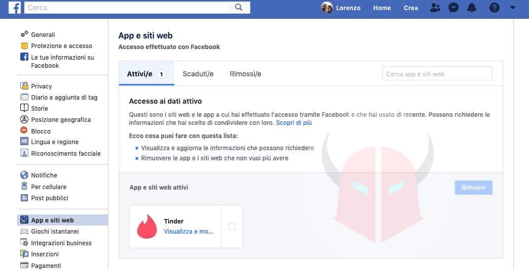 come non farsi scoprire su Tinder app collegata a Facebook