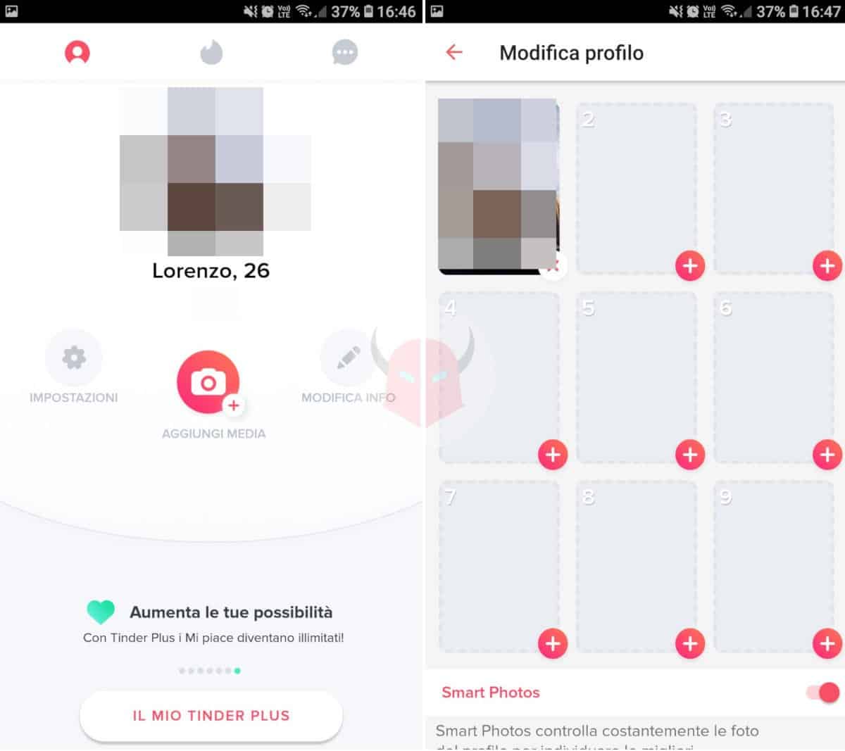 perché non ho match su Tinder opzione Smart Photos