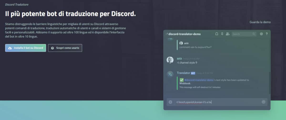 schermata di download bot Discord Traduttore