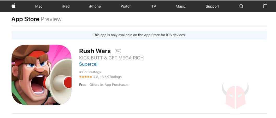 how to download Rush Wars on the App Store with iOS