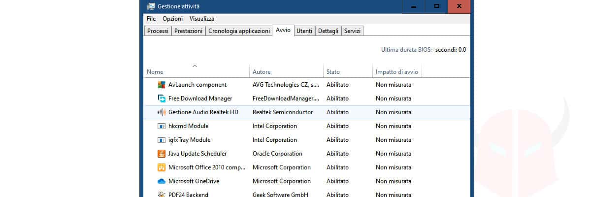 come vedere i programmi in esecuzione avvio Windows