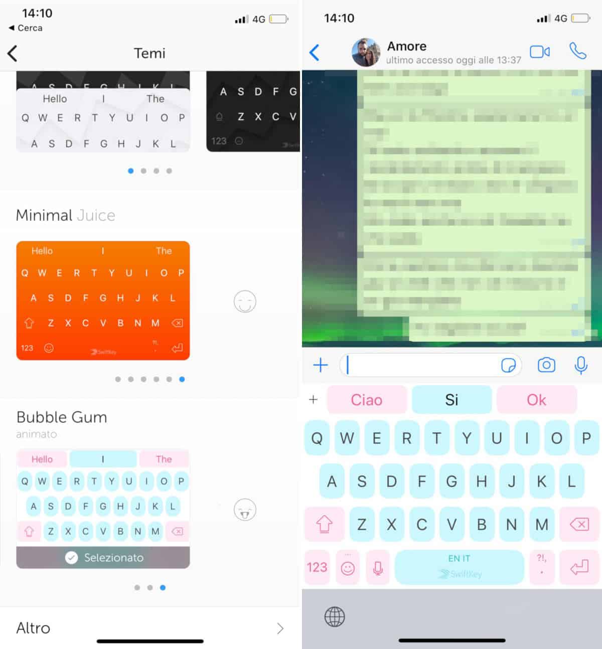 come cambiare tema WhatsApp tastiera iOS SwiftKey