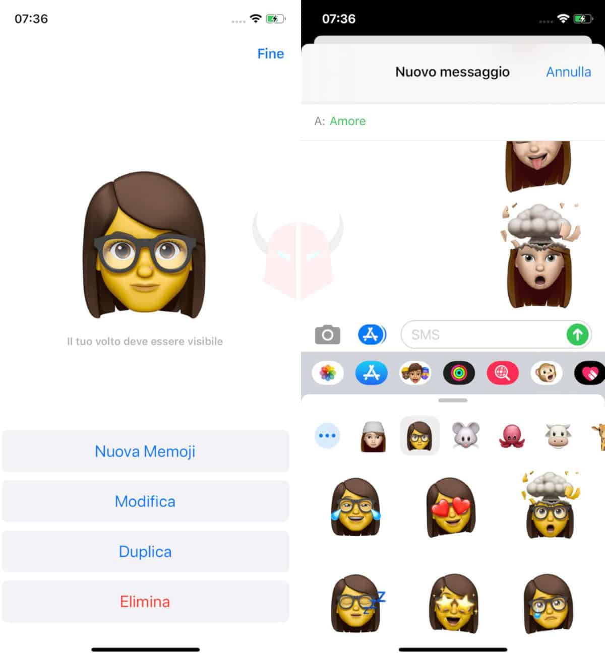 come creare Memoji su iPhone aggiunta adesivo app Messaggi