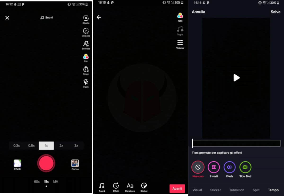 come fare lo slow motion su TikTok registrazione