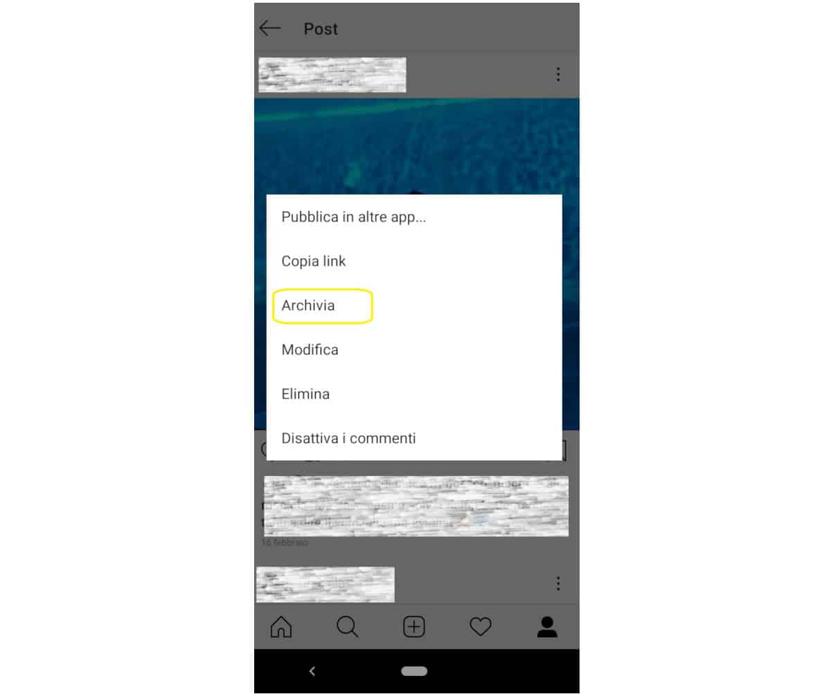 come risultare invisibili su Instagram archiviazione post