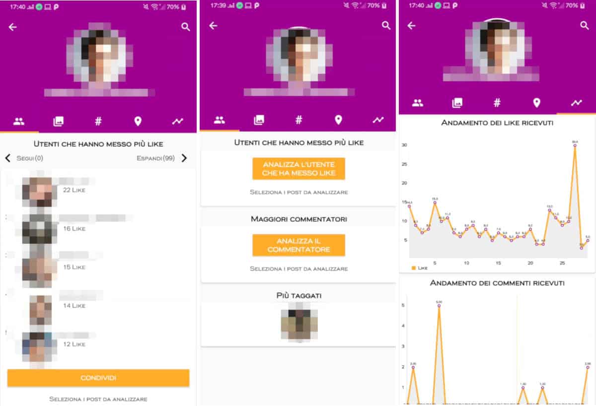 come vedere gli ultimi seguiti di un profilo Instagram app Follower Analyzer