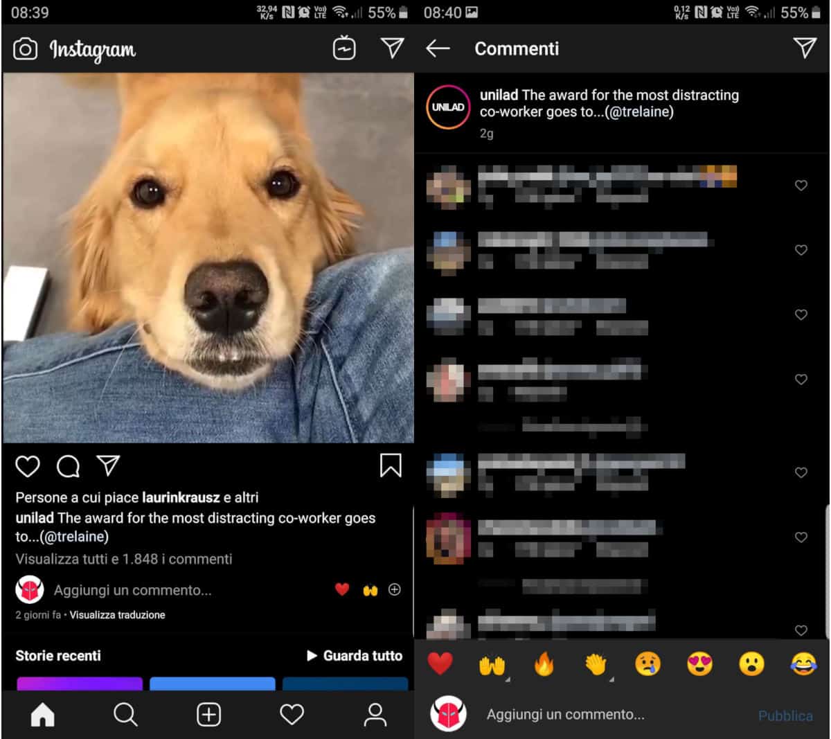 come vedere gli ultimi seguiti di un profilo Instagram commenti