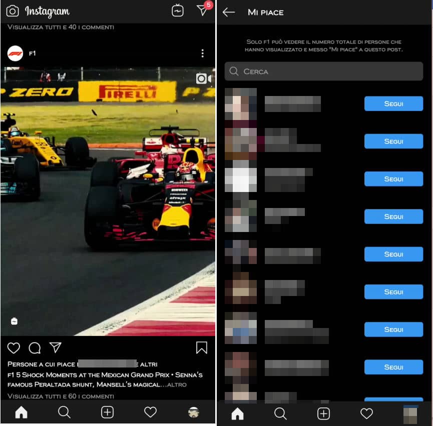 come vedere gli ultimi seguiti di un profilo Instagram numero mi piace scomparso