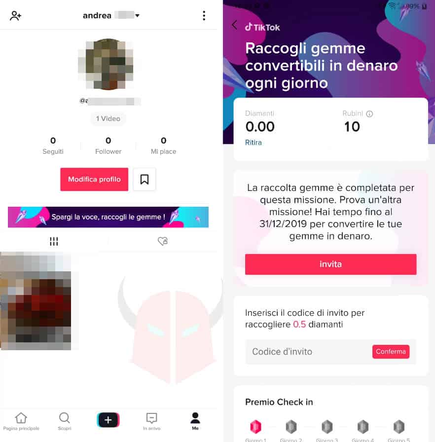 come guadagnare con TikTok raccolta di gemme