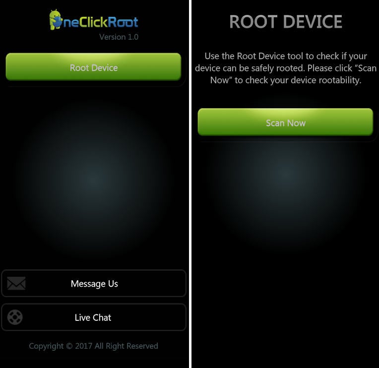come ottenere i permessi di root su Android app OneClick Root