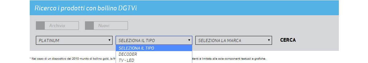 come sapere se il TV è DVB-T2 database DGTVi