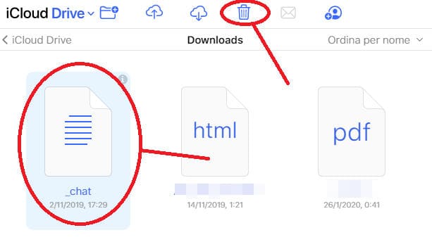 come cancellare dati da iCloud rimozione documento da iCloud Drive