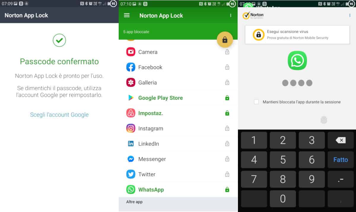 come mettere il PIN a WhatsApp Norton App Lock