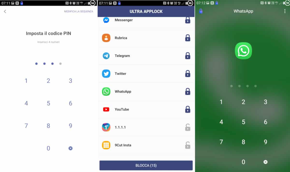 come mettere il PIN a WhatsApp Ultra AppLock
