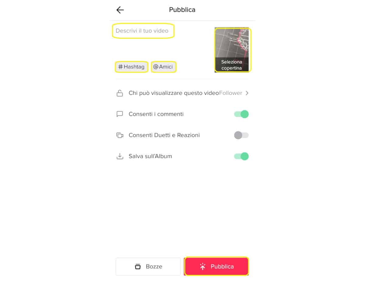 come mettere le scritte su TikTok descrizione video