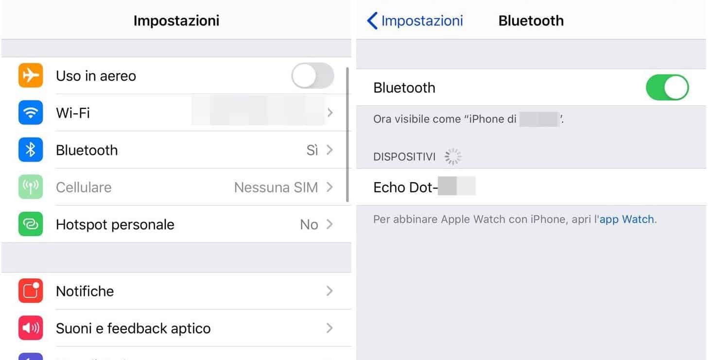 come usare Alexa come cassa Bluetooth iOS