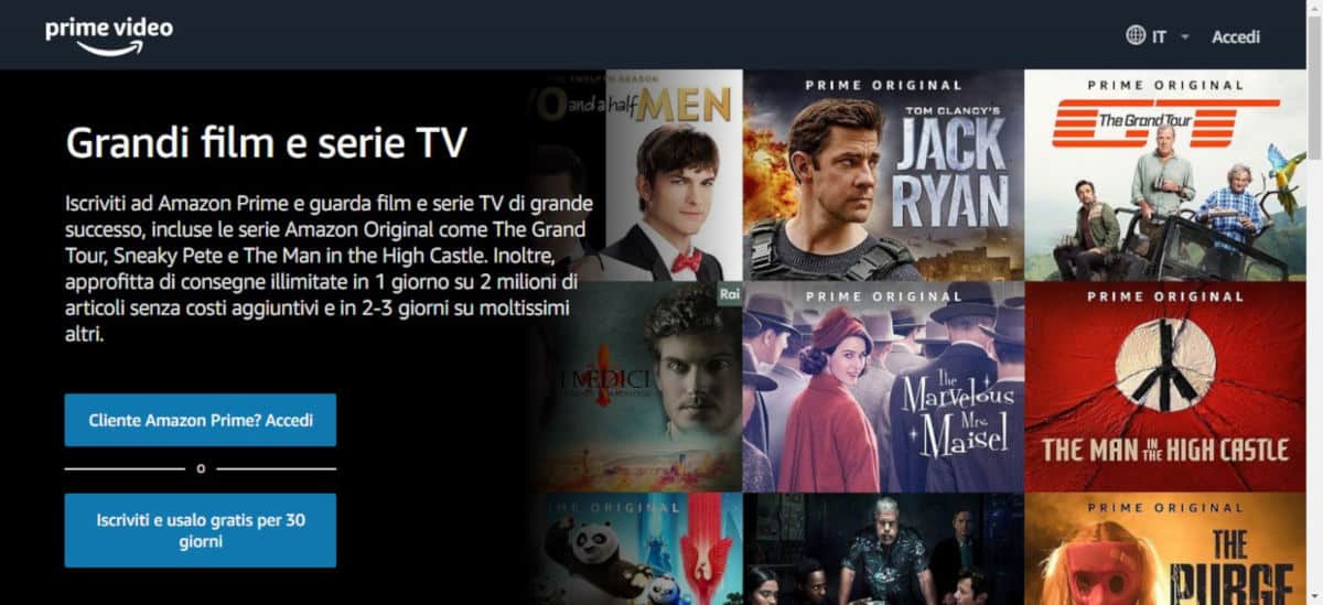 come vedere Amazon Prime Video sito web