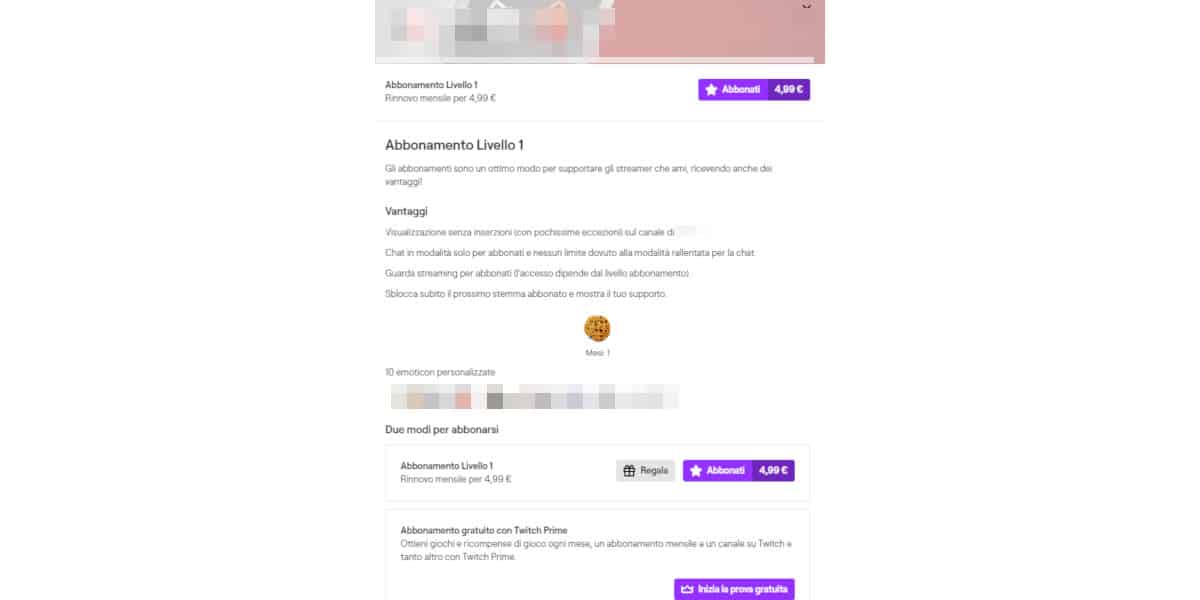 come avere Twitch Prime iscrizione a un canale