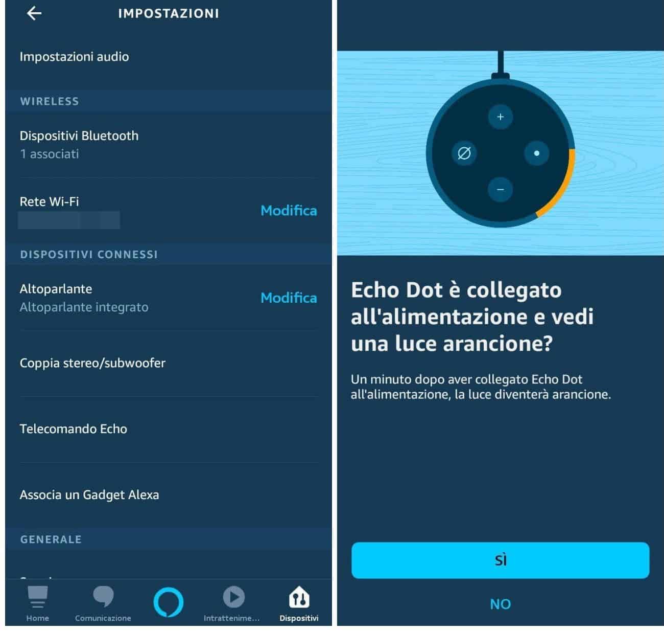 come collegare Alexa al Wi-Fi cambio password wireless