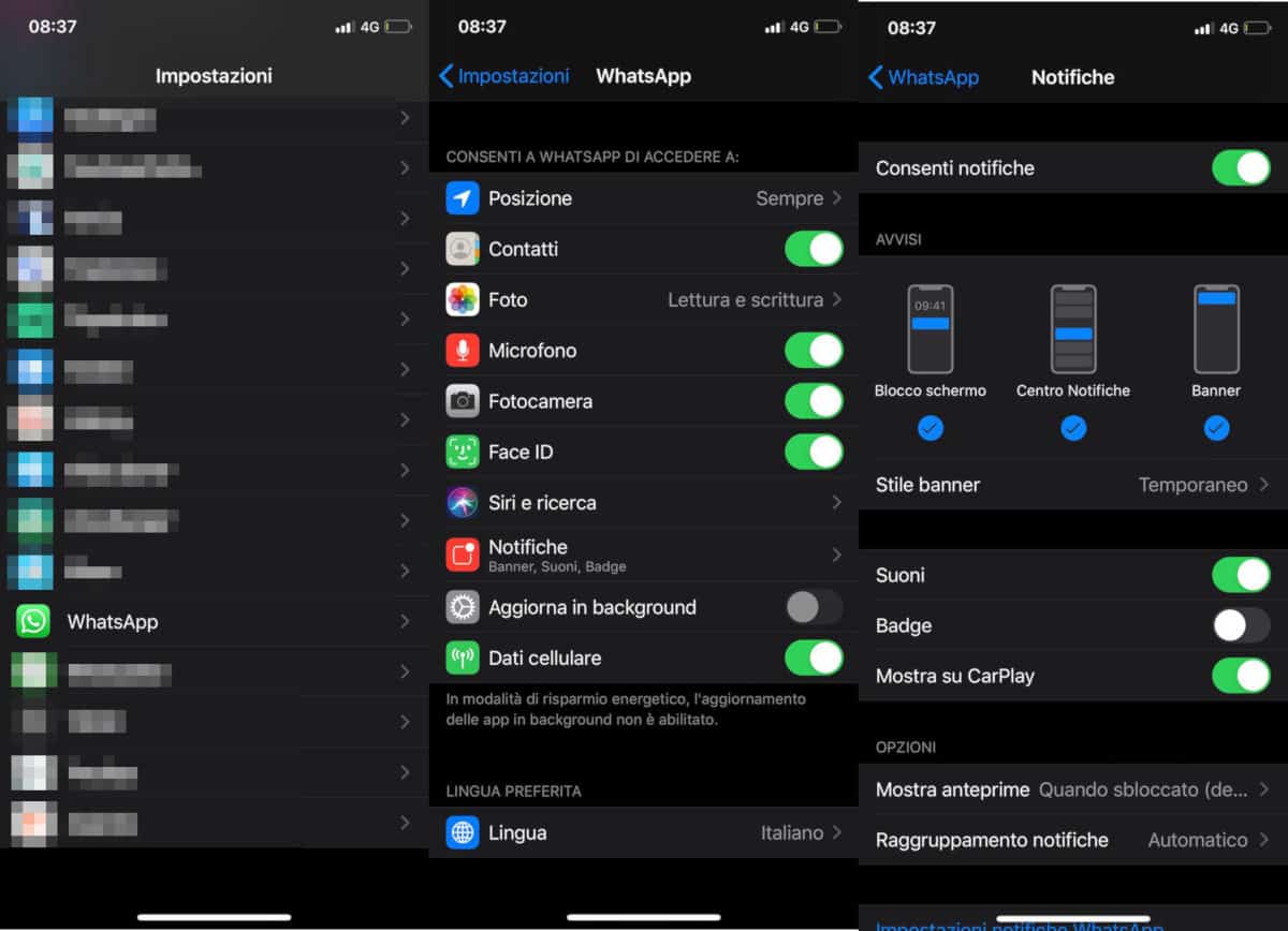 come disattivare le notifiche di WhatsApp rimozione contatore su icona