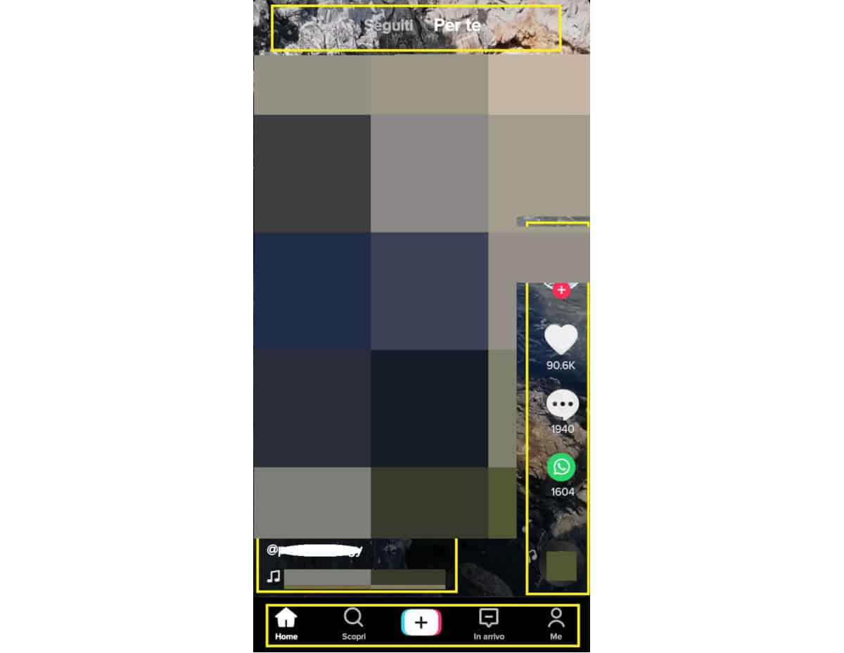 come usare TikTok schermata principale applicazione