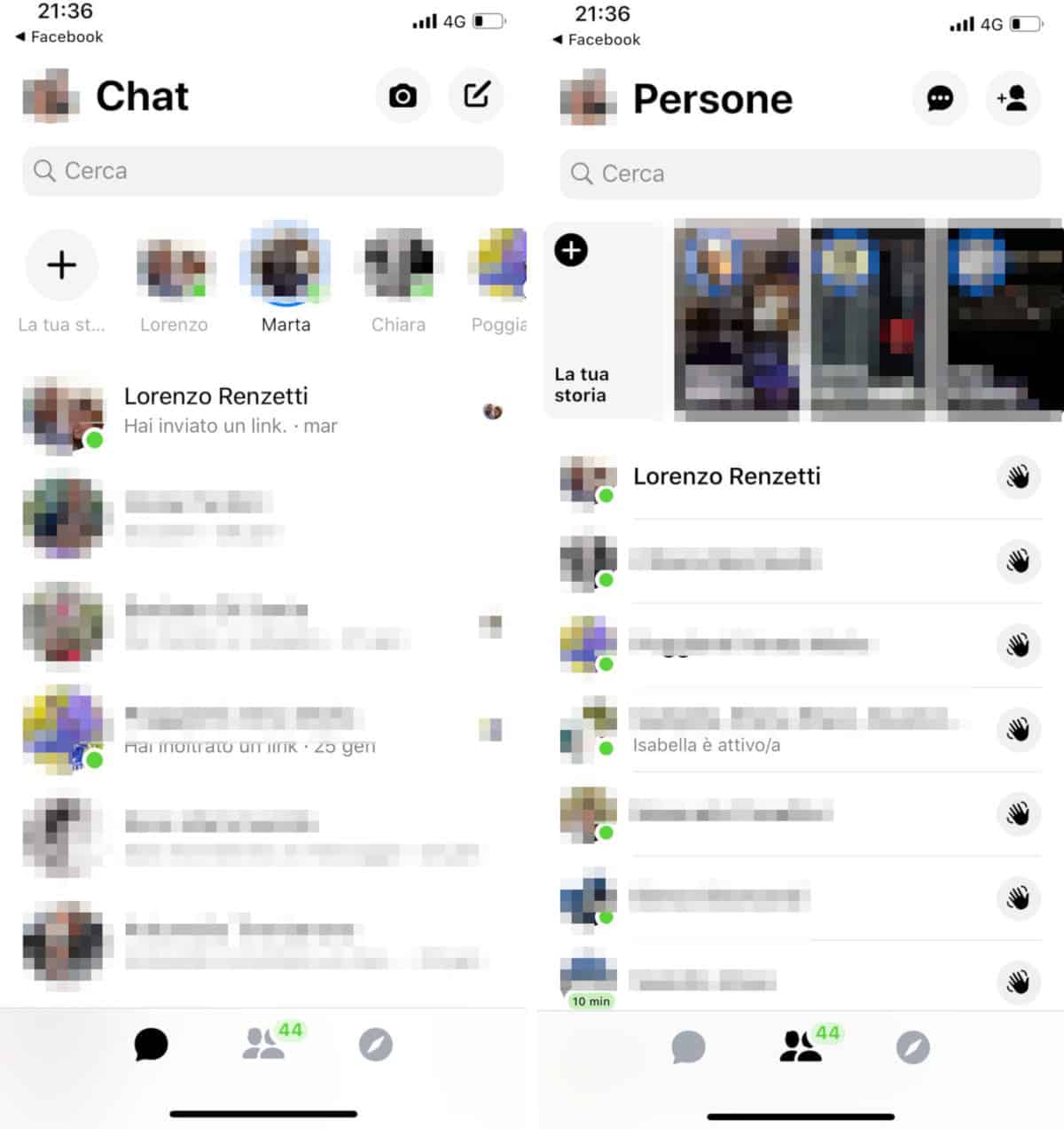 come vedere se una persona è online su Messenger iOS