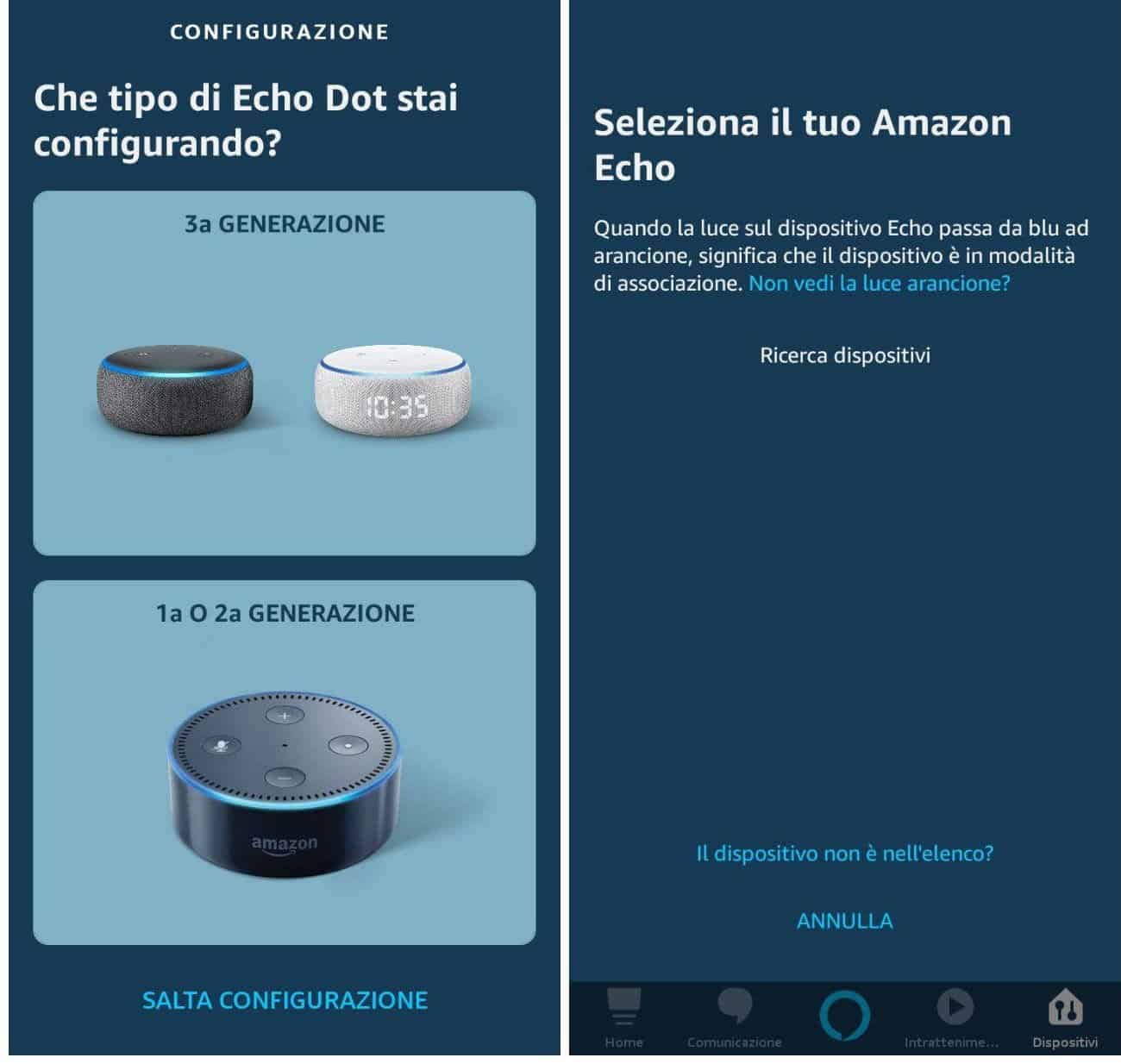 come cambiare lingua ad Alexa configurazione iniziale Echo