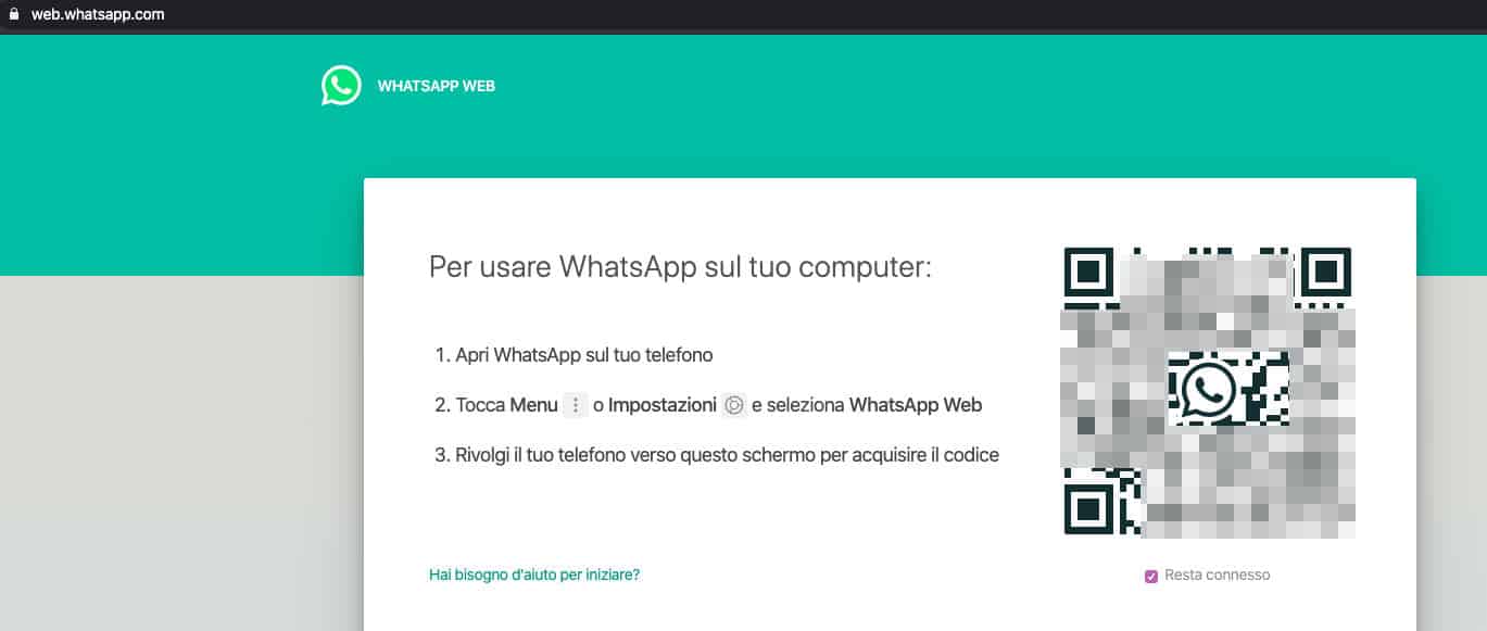 come usare WhatsApp Web e WhatsApp Desktop collegamento WA Web