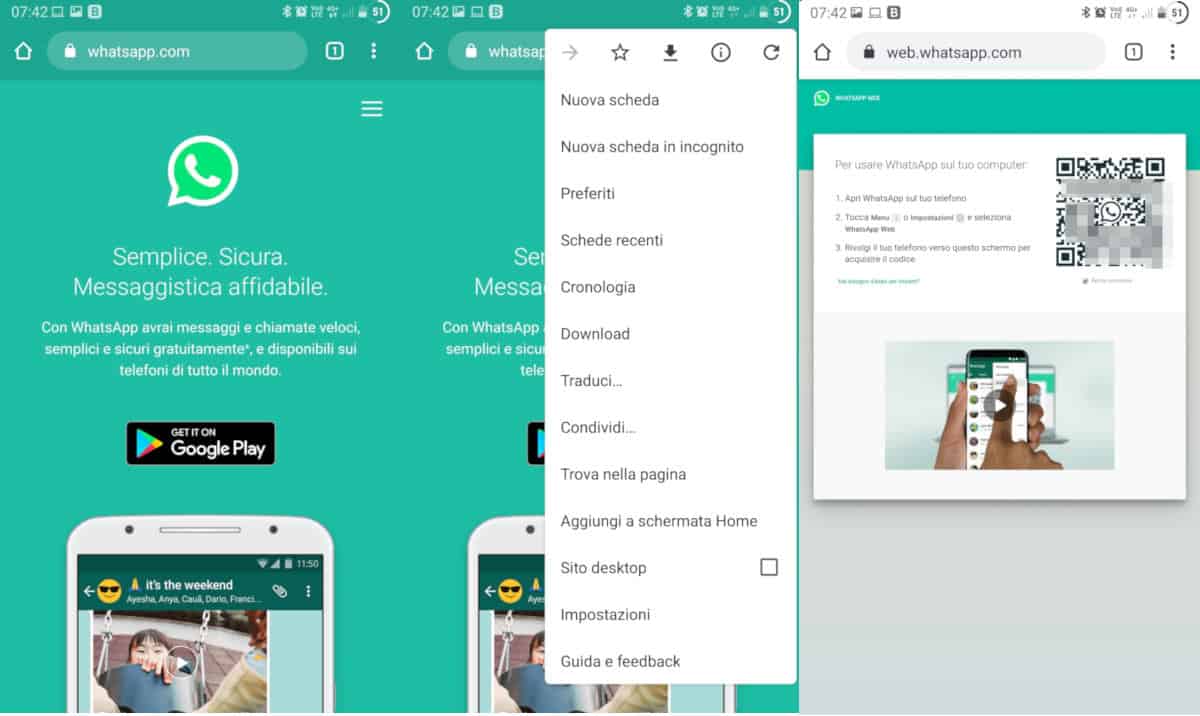 come usare WhatsApp Web e WhatsApp Desktop su cellulare