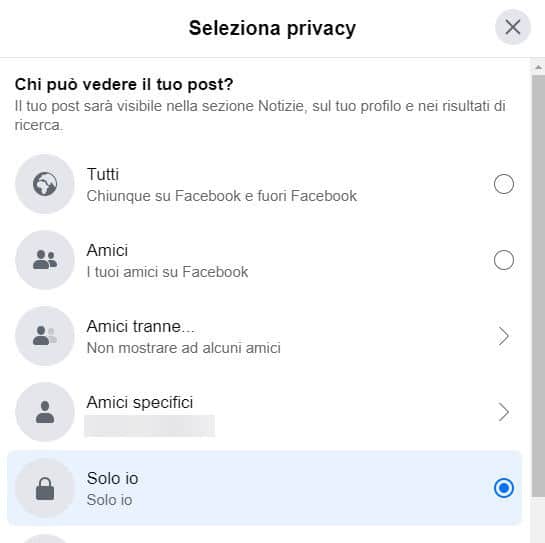 come fare una diretta Facebook privacy