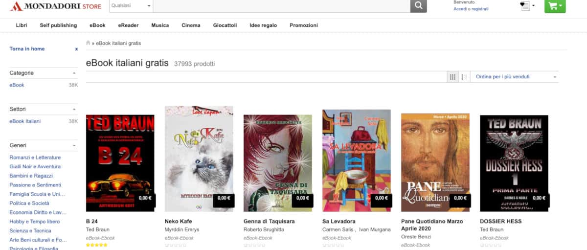 come leggere libri online Mondadori Store