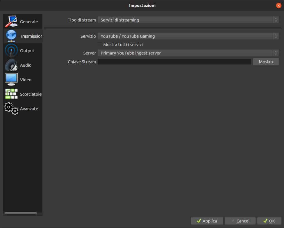 come registrare lo schermo del PC streaming live con OBS