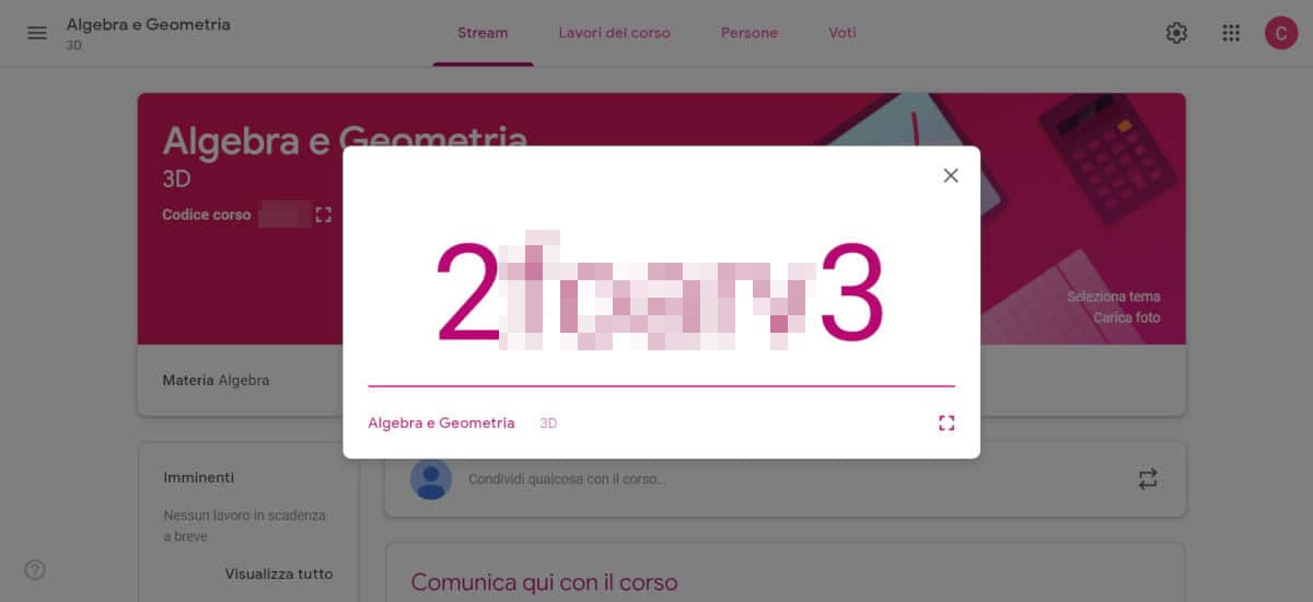 come usare Google Classroom aggiungere insegnanti e studenti codice