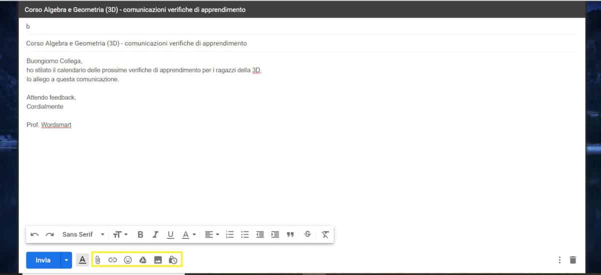 come usare Google Classroom esempio email a un tutor