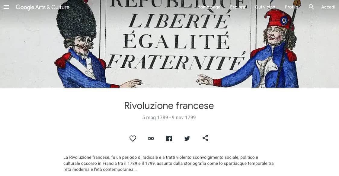 come visitare i musei online Google Arts e Culture esempio Rivoluzione Francese