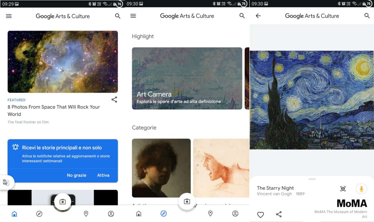 come visitare i musei online app Google Arts e Culture