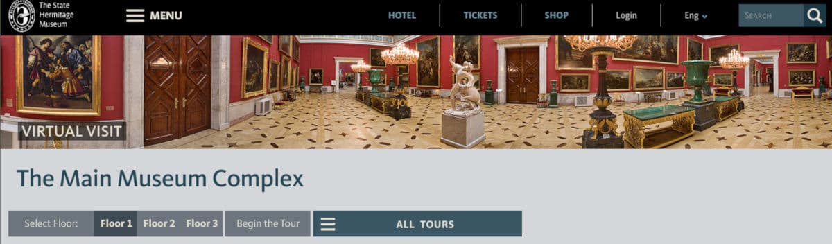 come visitare i musei online esempio Hermitage