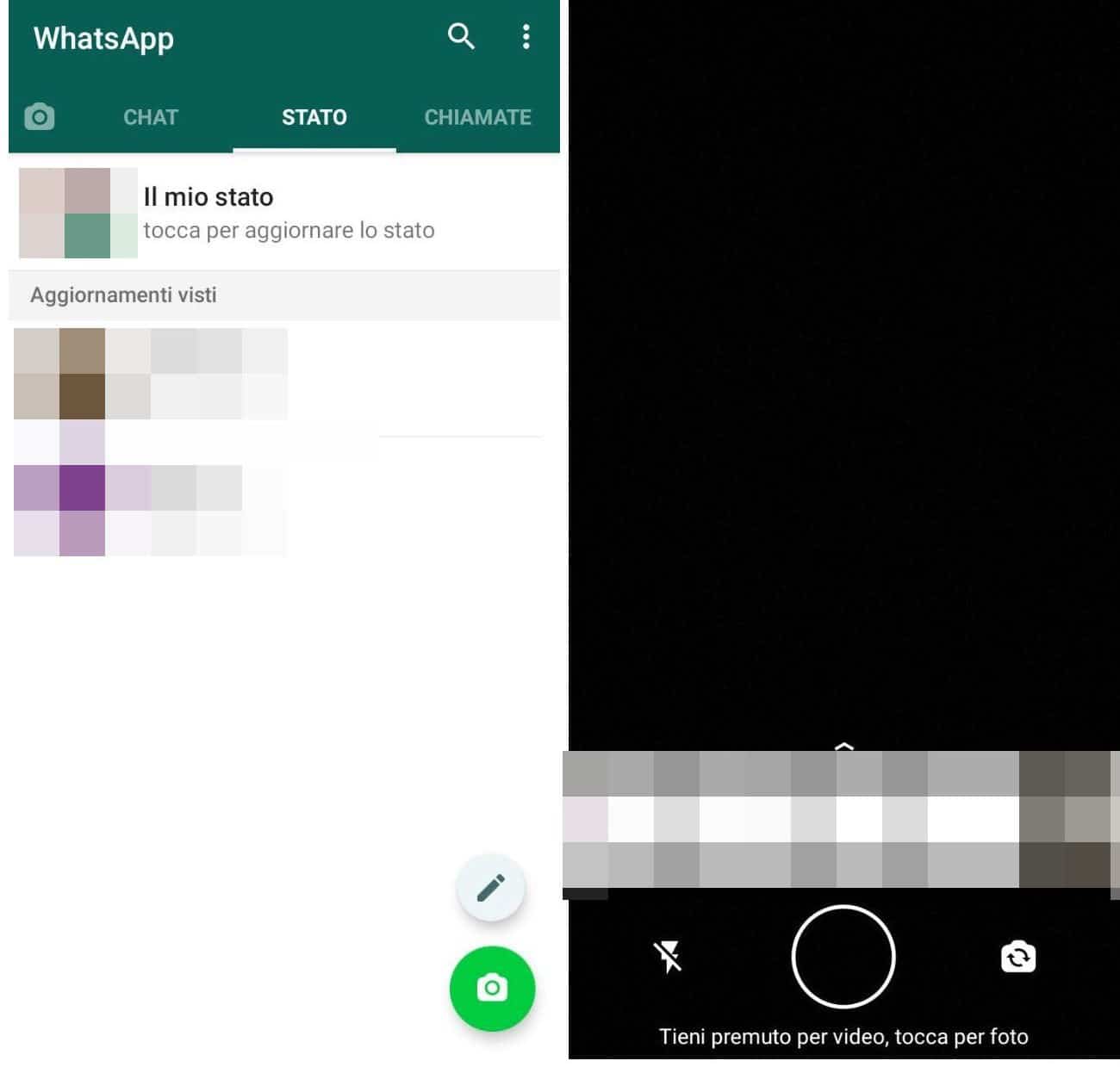come cambiare lo stato su WhatsApp foto e video