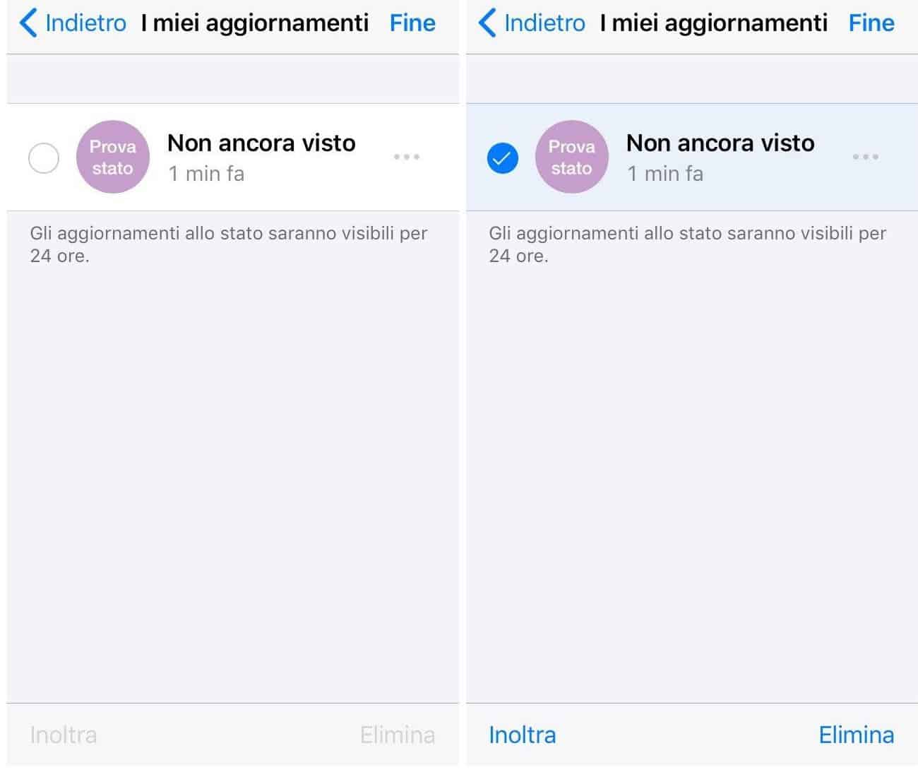 come cambiare lo stato su WhatsApp iOS