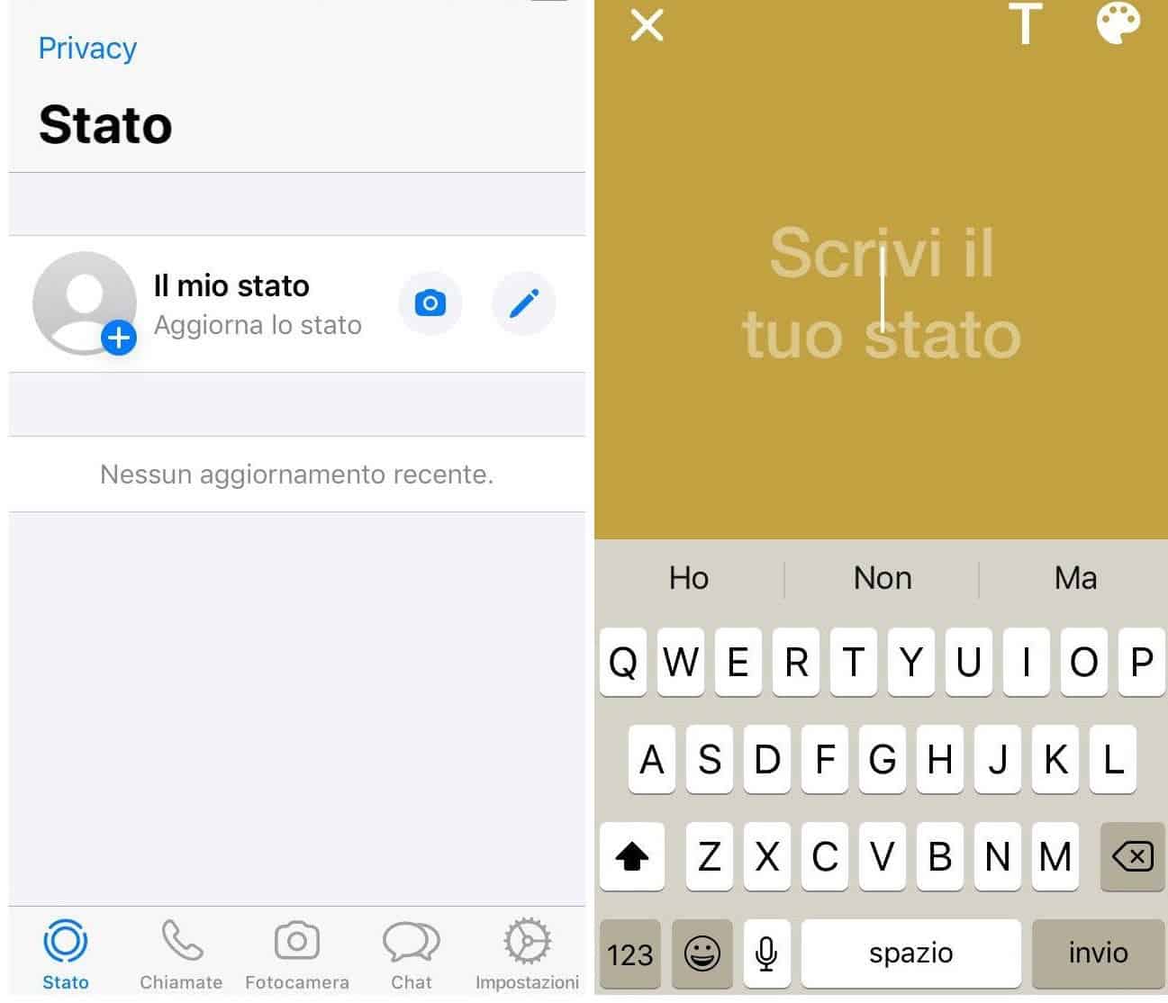 come cambiare lo stato su WhatsApp prima condivisione