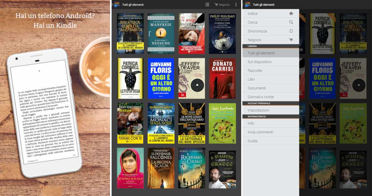 come leggere eBook app Kindle Android
