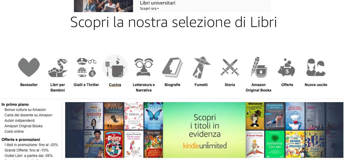 come leggere eBook categoria Libri di Amazon