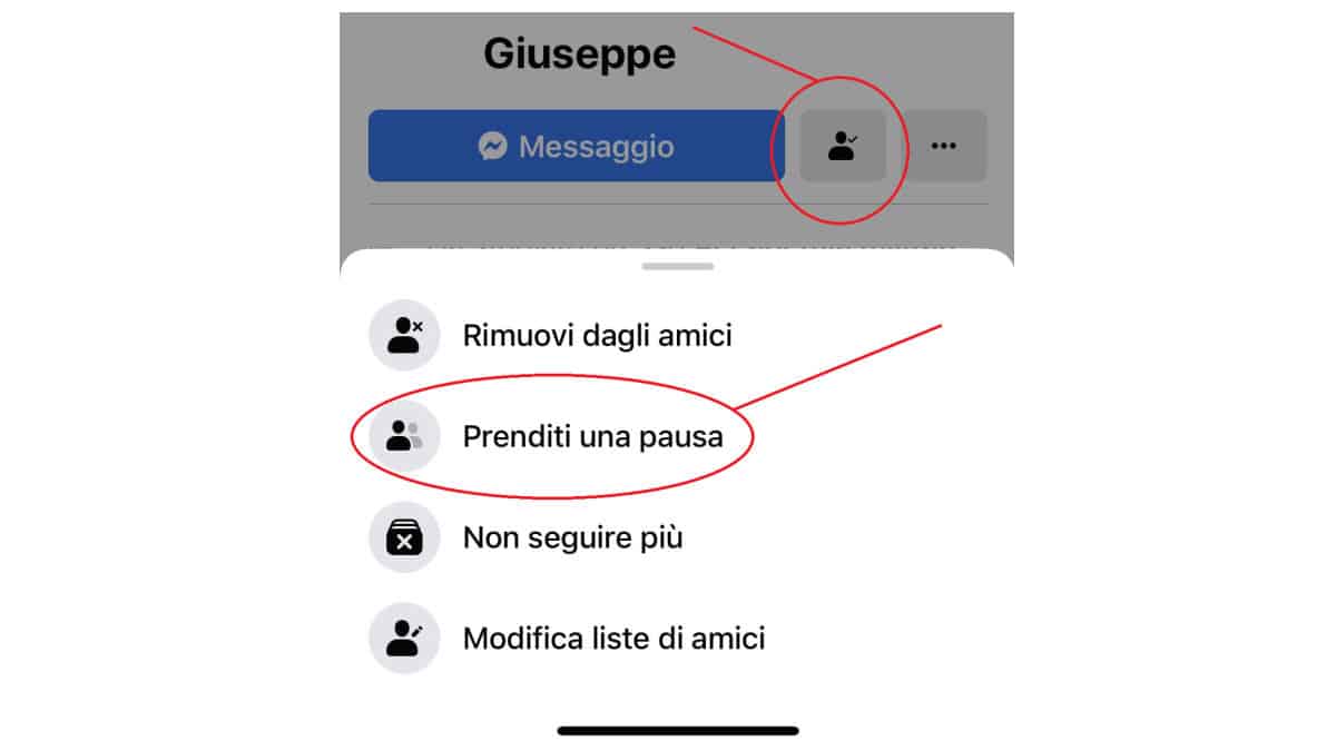 come prendere una pausa su Facebook persone