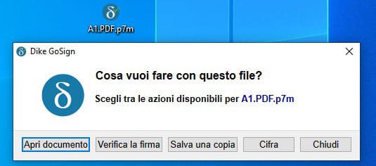 come stampare un file PDF P7M esempio Dike